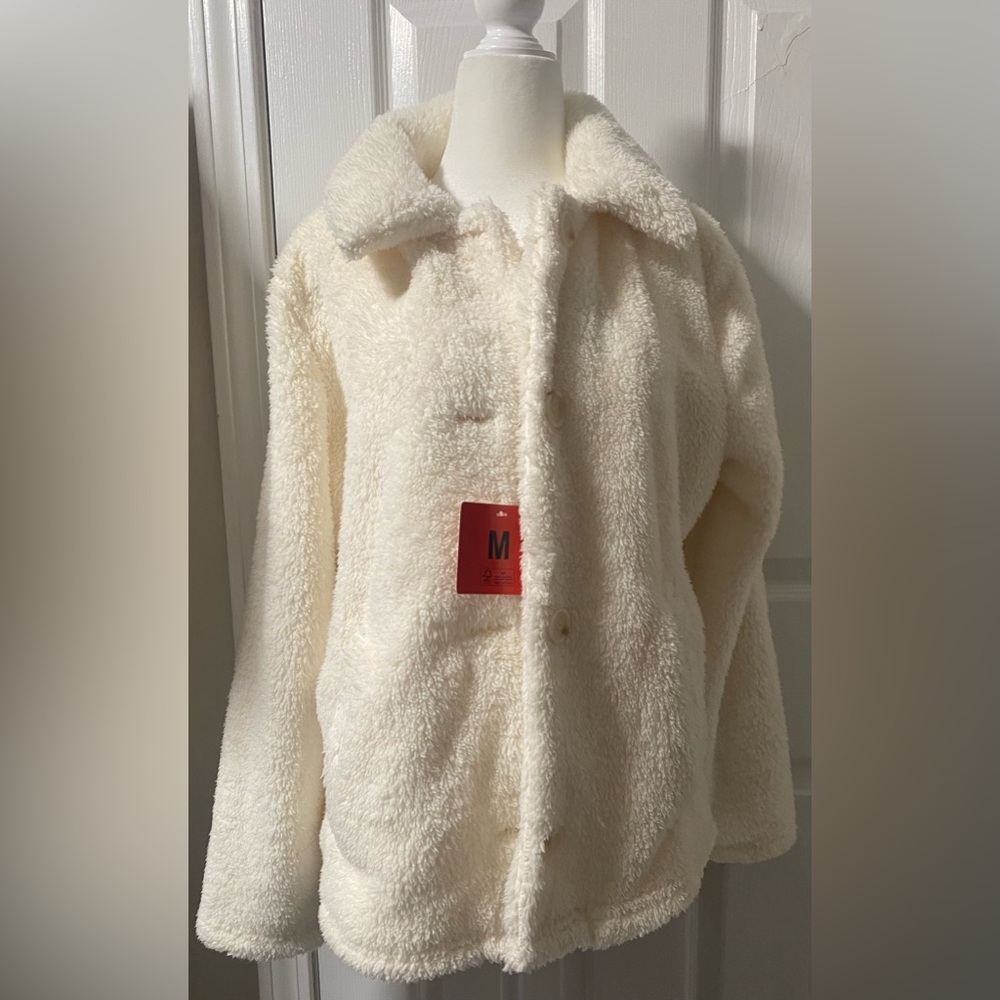 32 Degrees Women's Cream Fleece Puffer Jacket